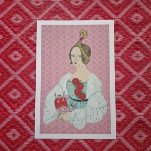 Fine-Art-Druck Frauenportrait mit Plüschmonster