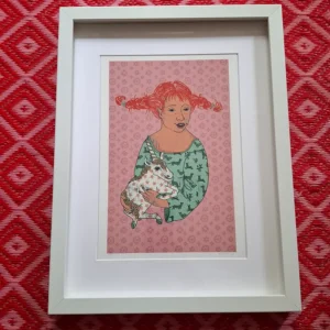 Fine-Art-Druck Mädchenportrait mit Einhorn