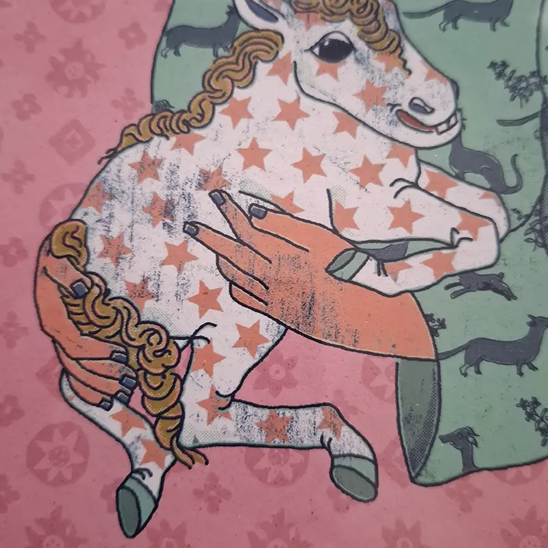 Fine-Art-Druck Mädchenportrait mit Einhorn – Bild 3