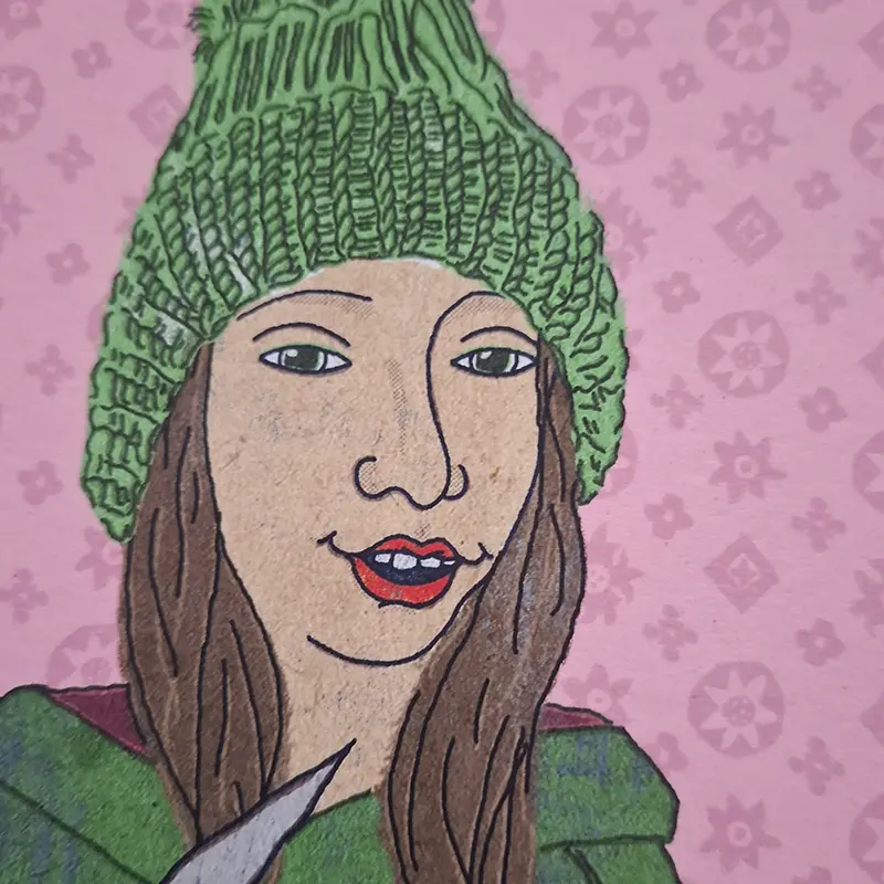 Fine-Art-Druck Mädchenportrait mit Esel – Bild 2